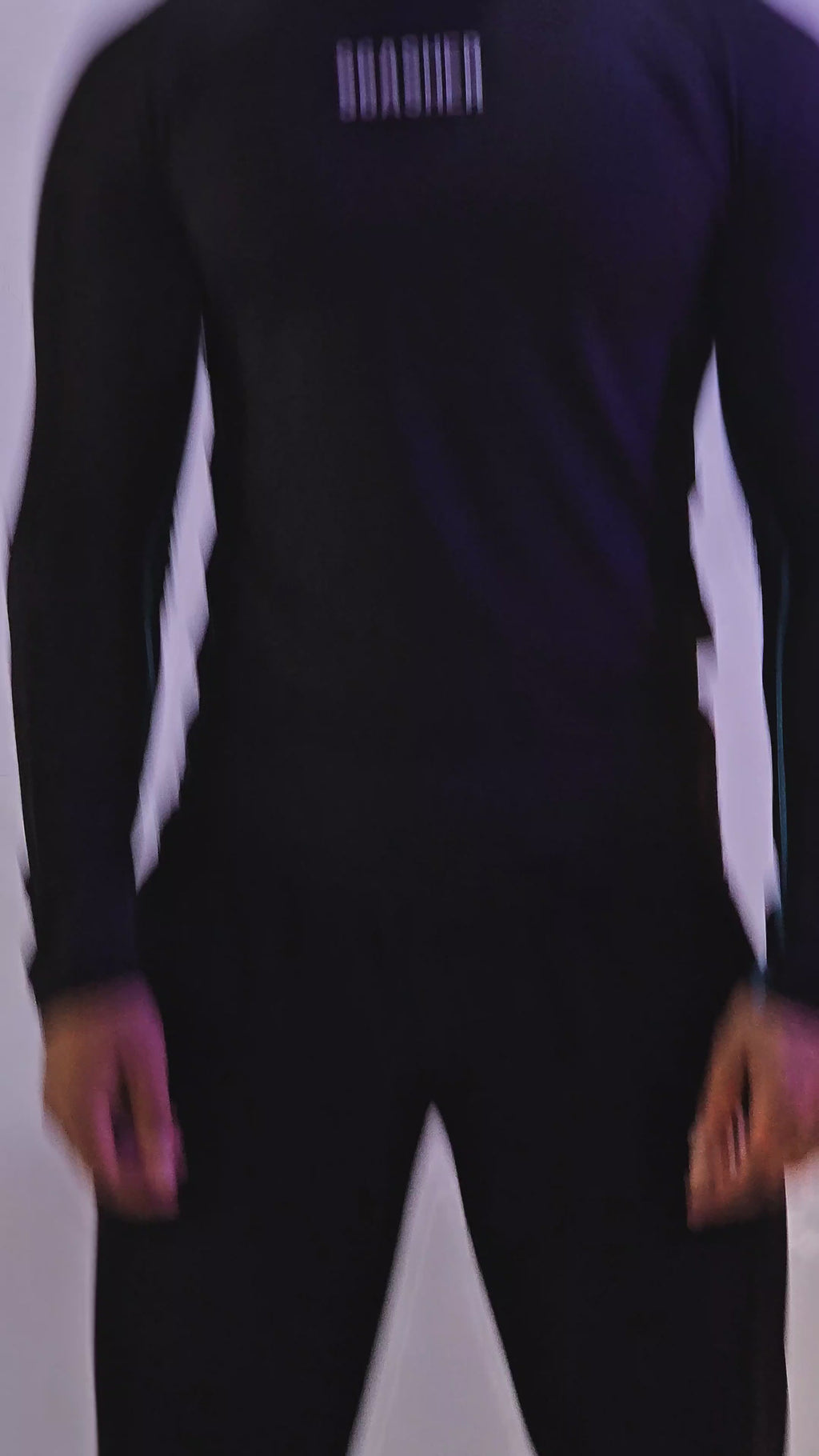 Long sleeve compression -gray- blue line