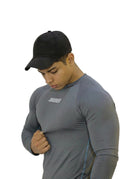 Long sleeve compression -gray- blue line