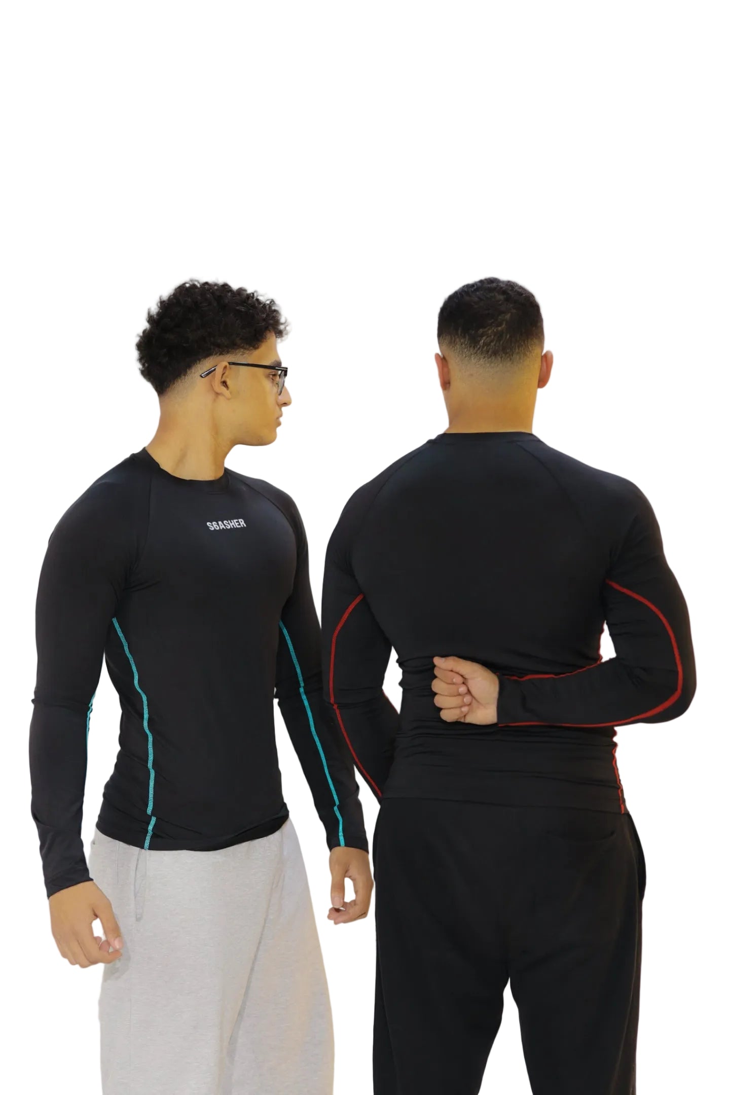 Long sleeve compression -Black- Red line