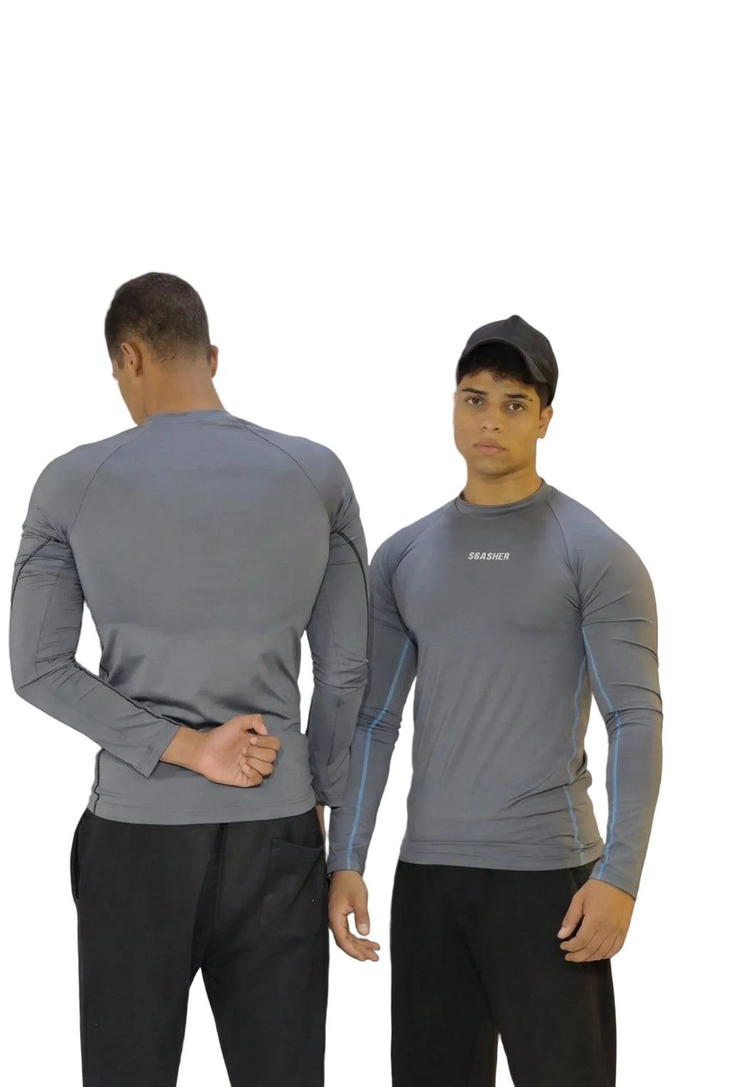 Long sleeve compression -gray- Black line