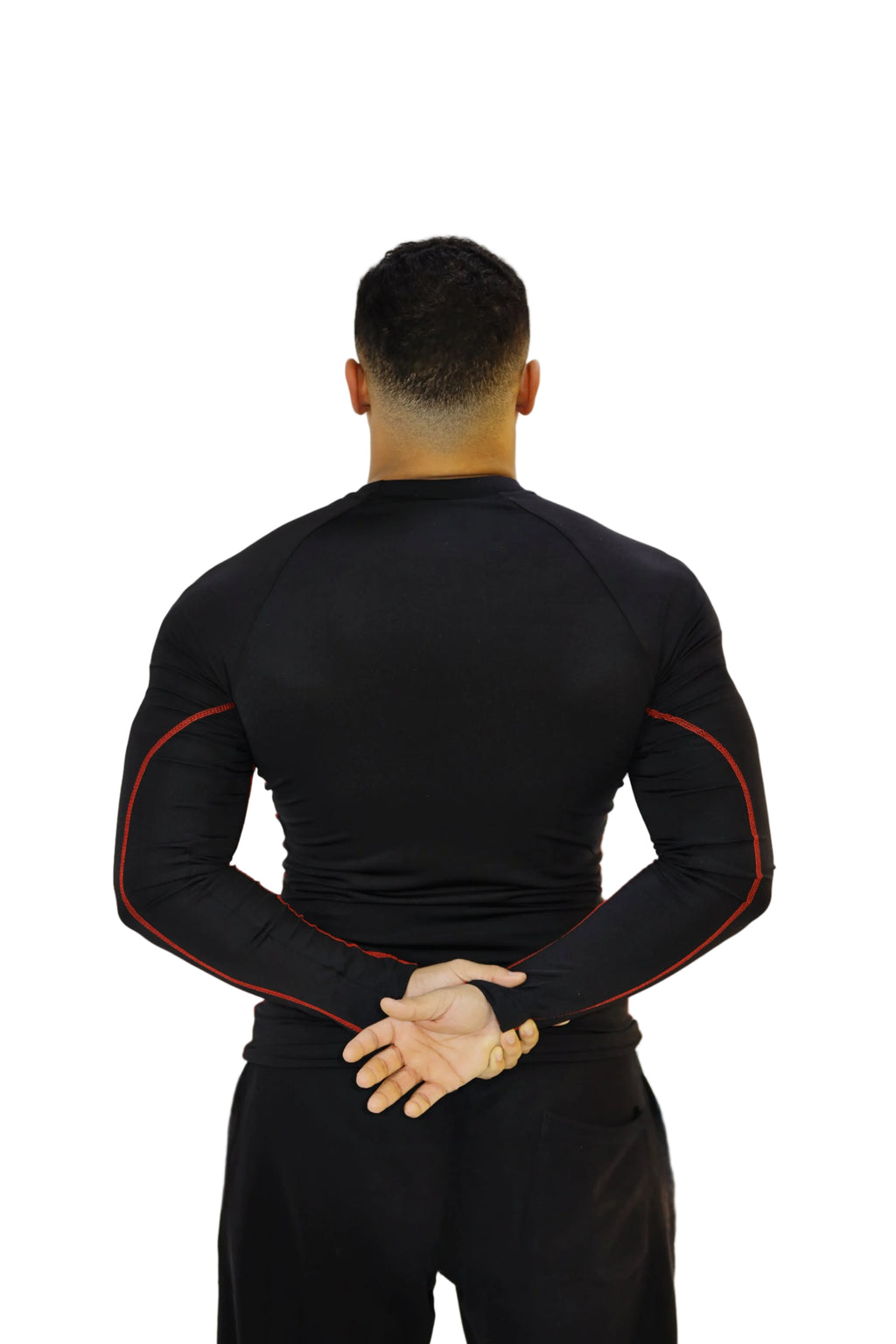 Long sleeve compression -Black- Red line